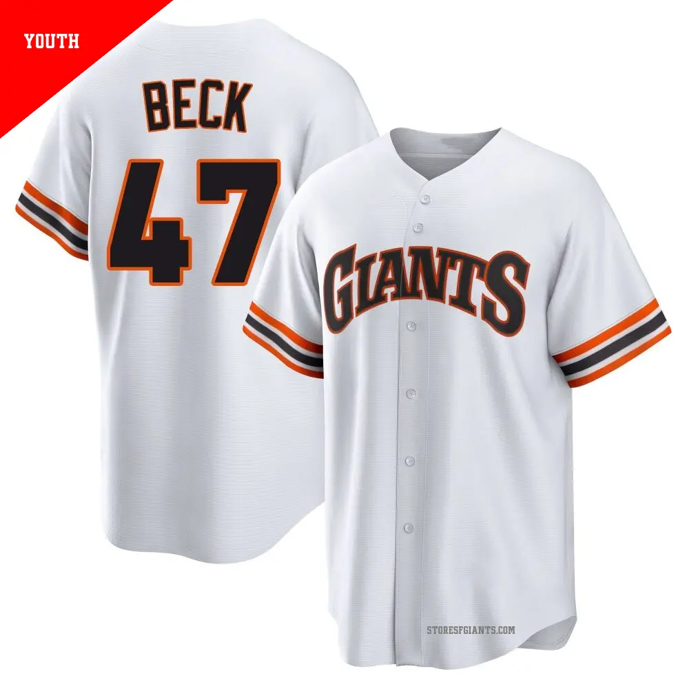 Youth ＃47 Rod Beck San Francisco Giants White Limited Throwback Cooperstown Collection Jersey