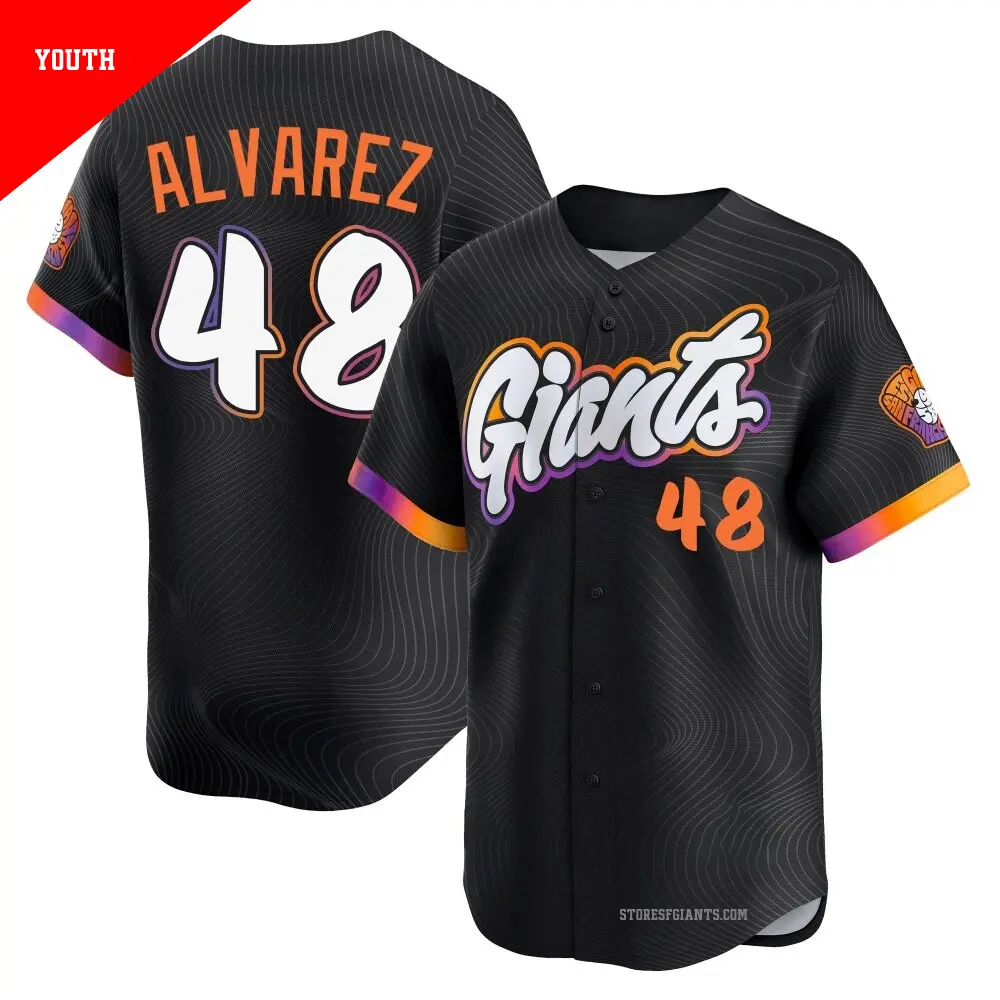 Youth ＃48 Jose Alvarez San Francisco Giants Anthracite Limited 2025 City Connect Jersey
