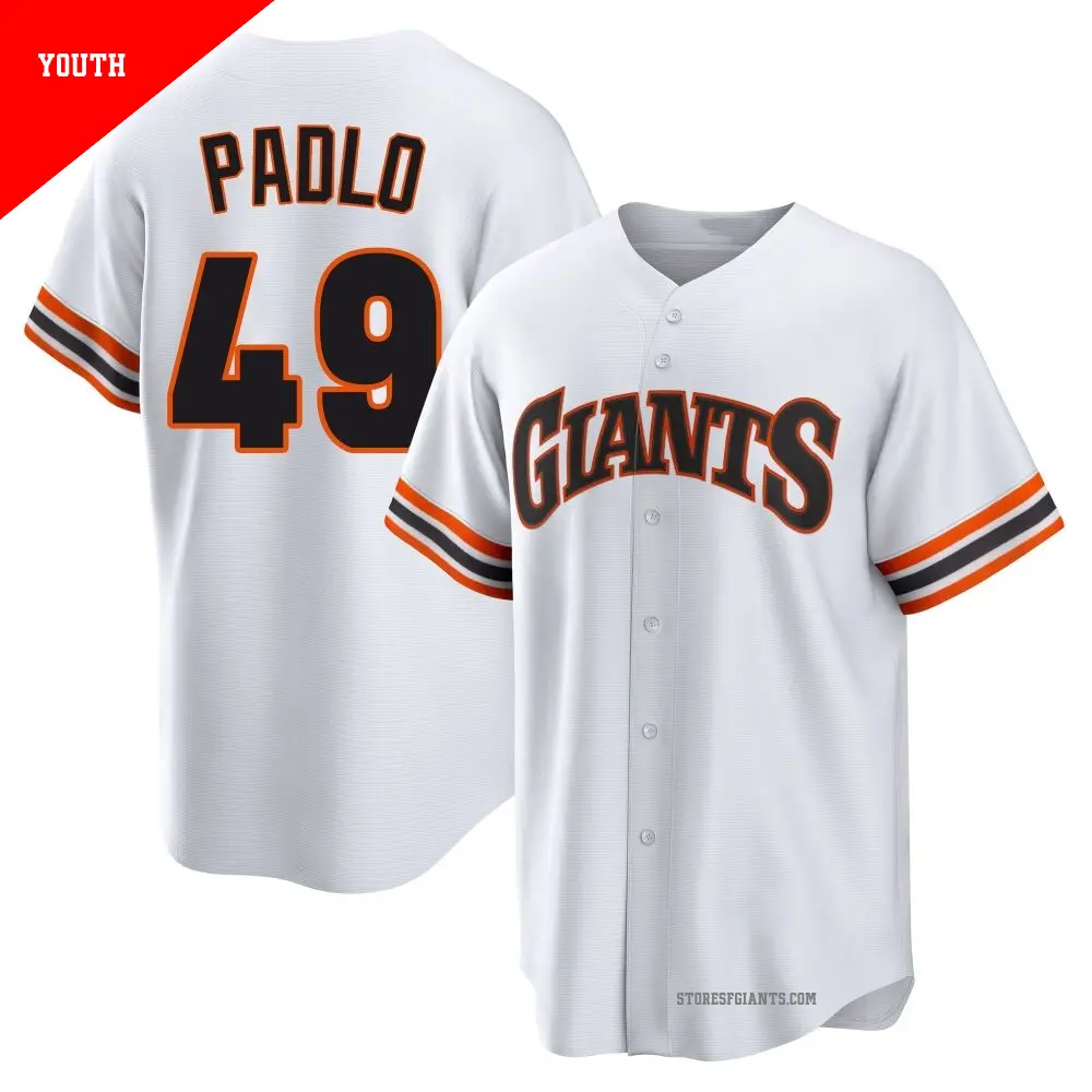 Youth ＃49 Kevin Padlo San Francisco Giants White Limited Throwback Cooperstown Collection Jersey