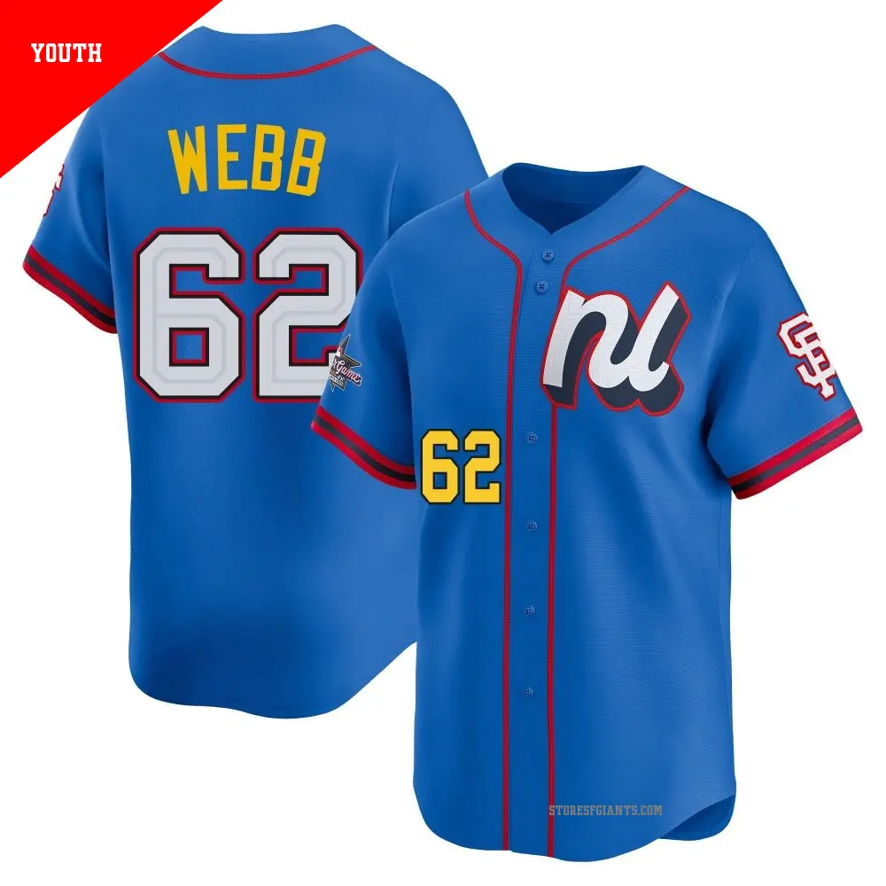Youth ＃62 Logan Webb San Francisco Giants Blue Limited National League 2025 All-Star Edition Jersey