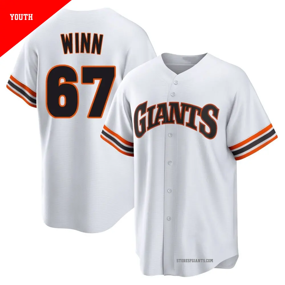 Youth ＃67 Keaton Winn San Francisco Giants White Limited Throwback Cooperstown Collection Jersey