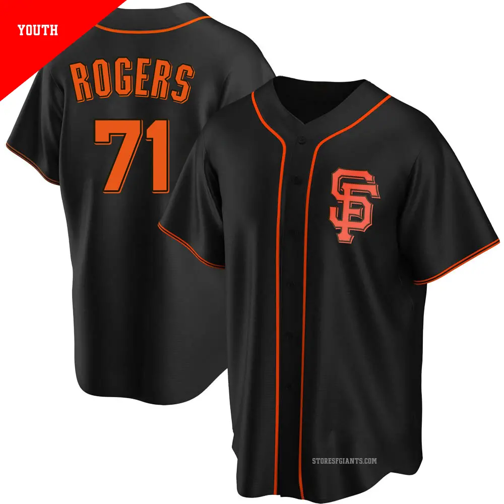 Youth ＃71 Tyler Rogers San Francisco Giants Black Replica Alternate Jersey