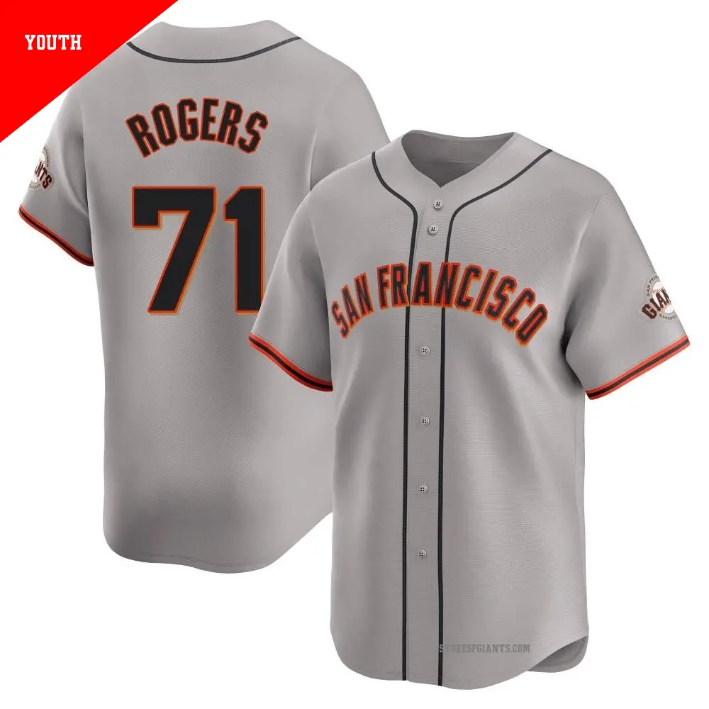 Youth ＃71 Tyler Rogers San Francisco Giants Gray Limited Away Jersey